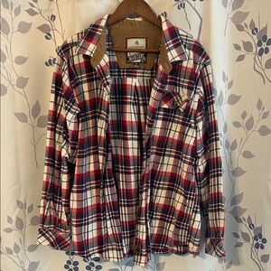 Legendary Whitetails Red and Blue Plaid Casual Button Down Shirt